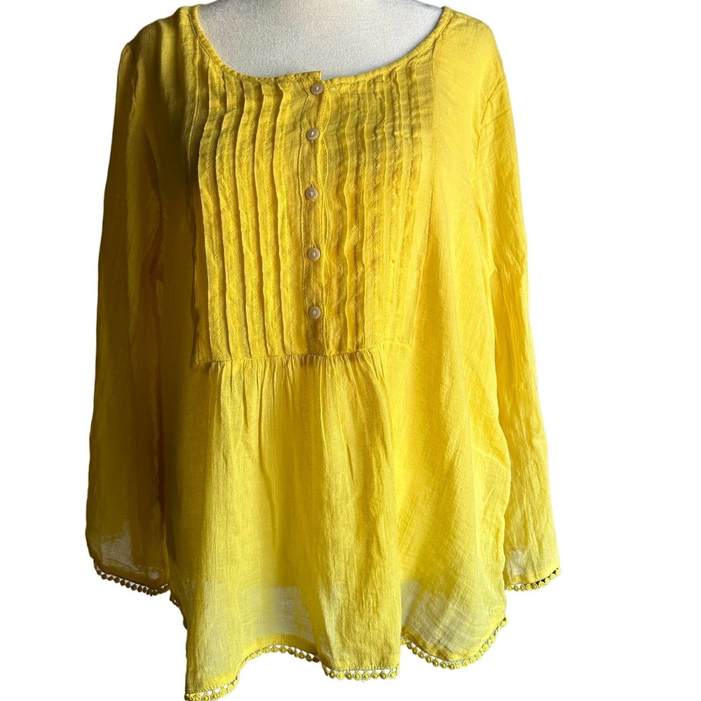Ralph Lauren Denim & Supply Yellow Bohemian Peasant Top - Size L